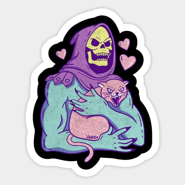 Skeletor Cat Sticker by Working Mens College